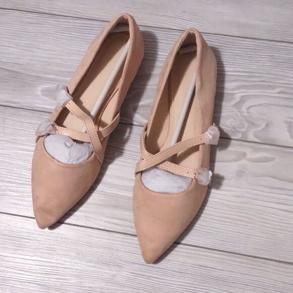 (27-3029) COUTGO Women's Pointed Toe Flats Buckle Faux Suede Sz 5.5 - Picture 3 of 12